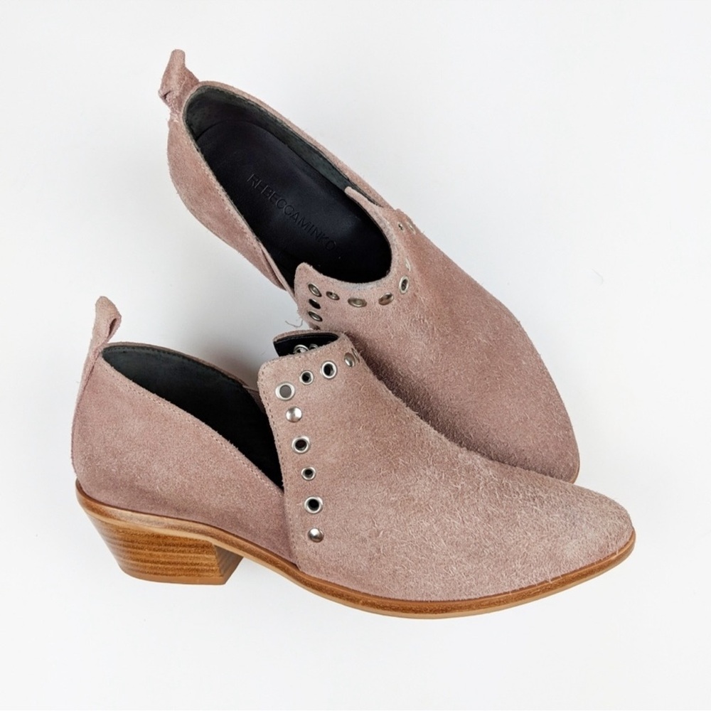 Rebecca Minkoff Annette Studded Pink Suede Ankle Bootie Size 6.5